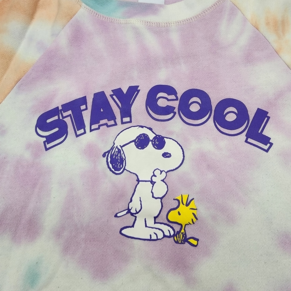 Peanuts Snoopy Tie Dye Sweatshirt Women's Size Small Stay Cool - Picture 2 of 6